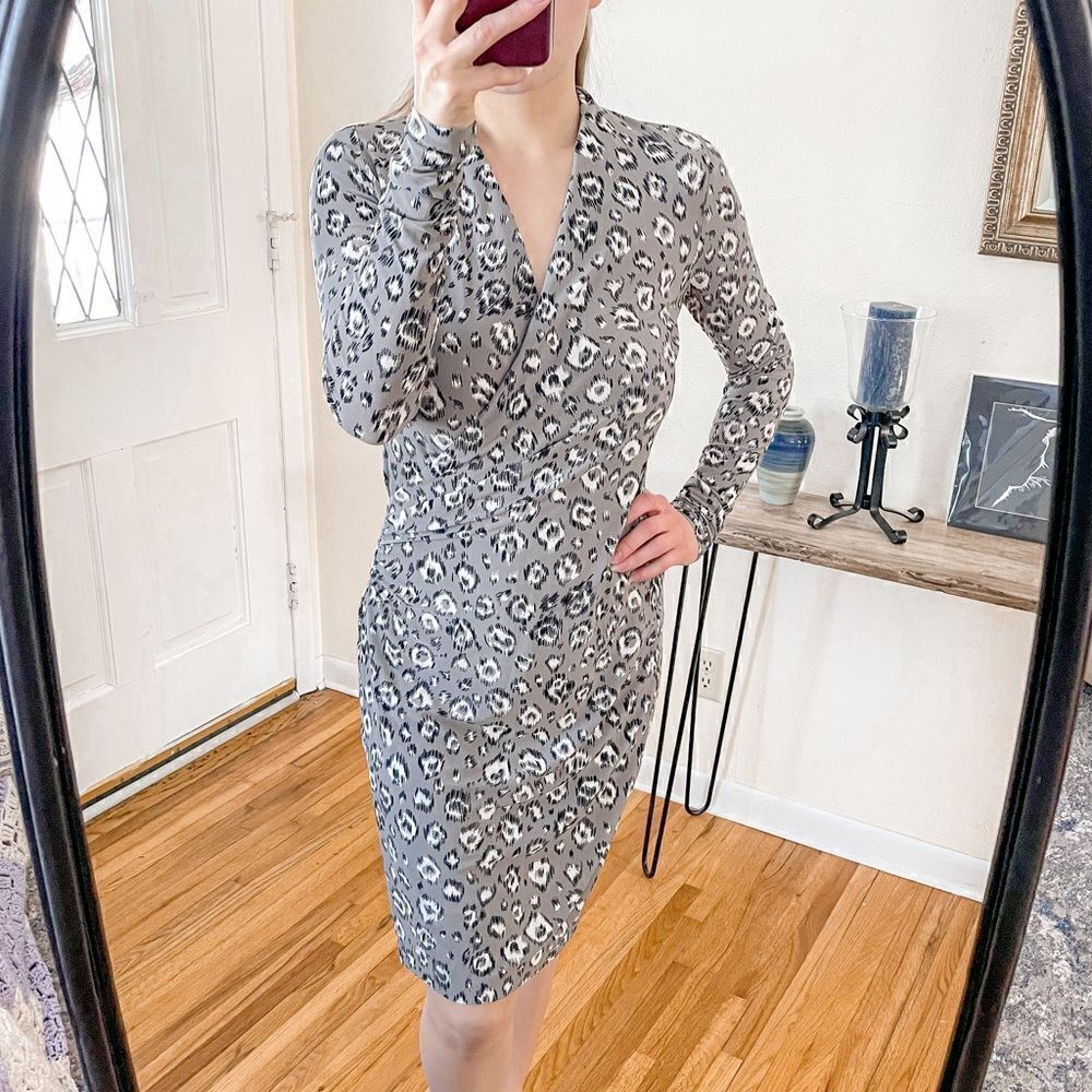 Norma Kamali Leopard Print Jersey Dress S